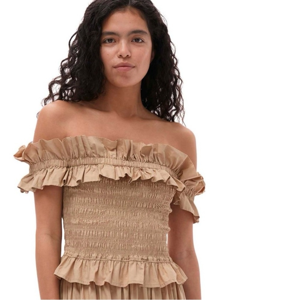 GANNI OFF THE  SHOULDER TOP